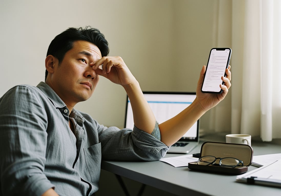 老花眼讓8成患者焦慮！看不清手機、菜單怎麼辦？醫師解析治療與預防